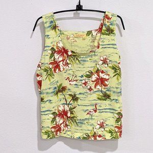 Fresh Produce Floral Flamingo Tank Top Size Medium
